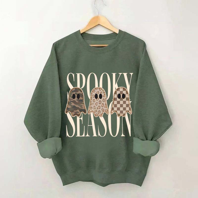 Leopard Ghost Spooky Season Sweatshirt