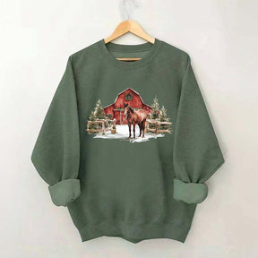 Christmas Horse Western Desert Sweatshirt