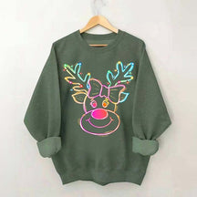 Neon Reindeer Christmas Sweatshirt