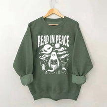 Ghost Reading Book Boho Bookish Sweatshirt