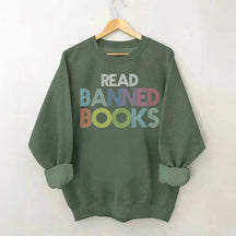 Retro Read Banned Books Rainbow Sweatshirt