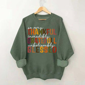 Thankful Grateful Blessed Thanksgiving Sweatshirt