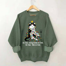Christmas Cat Lights Sweatshirt