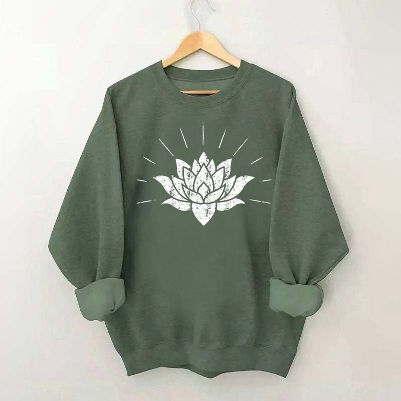 Lotus Burst Strappy Yoga Lover Sweatshirt