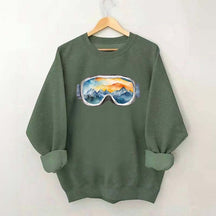 Ski Goggles Watercolor Sweatshirt
