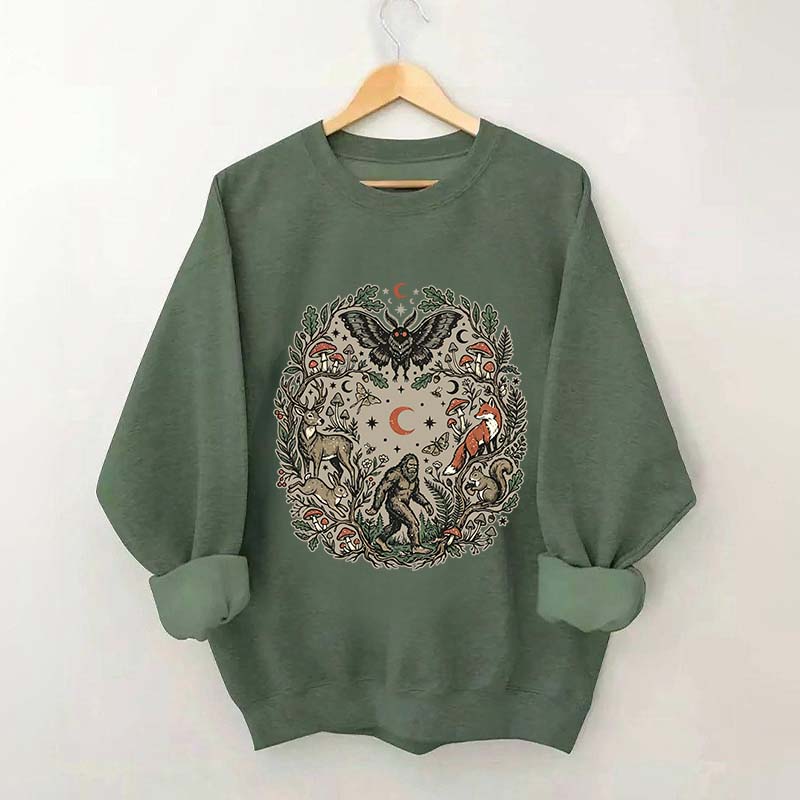 Forest Friends Cryptid Mothman Bigfoot Sweatshirt