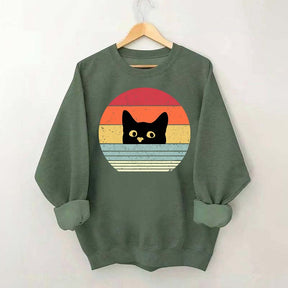 Retro Black Cat Crazy Sweatshirt