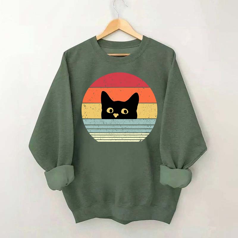 Retro Black Cat Crazy Sweatshirt