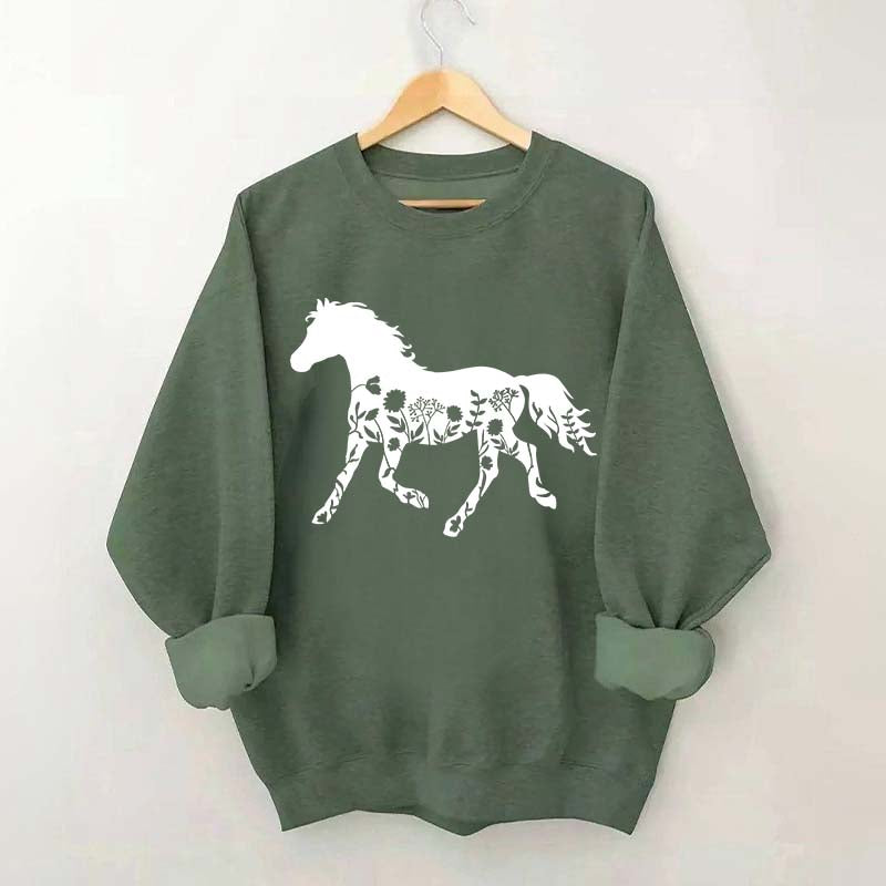 Floral Horse Sweatshirt