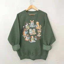 Bookworm Fiction Dog Reading Sweatshirt