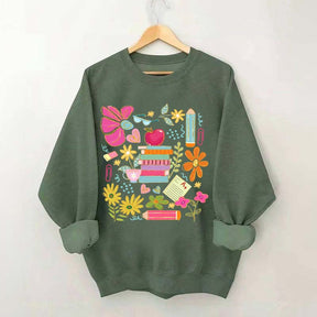 Back to School Bookish Botanical Sweatshirt
