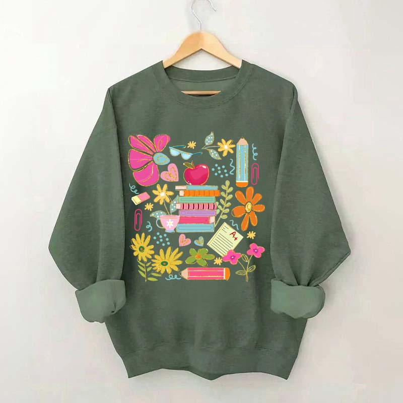 Back to School Bookish Botanical Sweatshirt