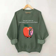 Apple Car Driving Fast Car Sweatshirt