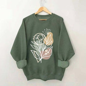 Modern Botanical Abstract Floral Sweatshirt