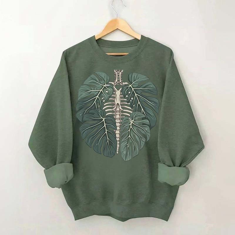 Retro Skeleton Plant Body Sweatshirt