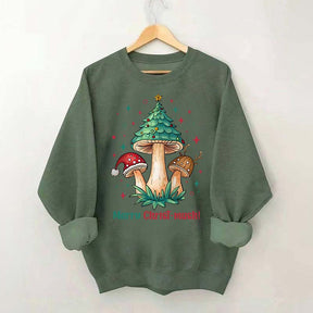 Retro Mushroom Christmas Sweatshirt