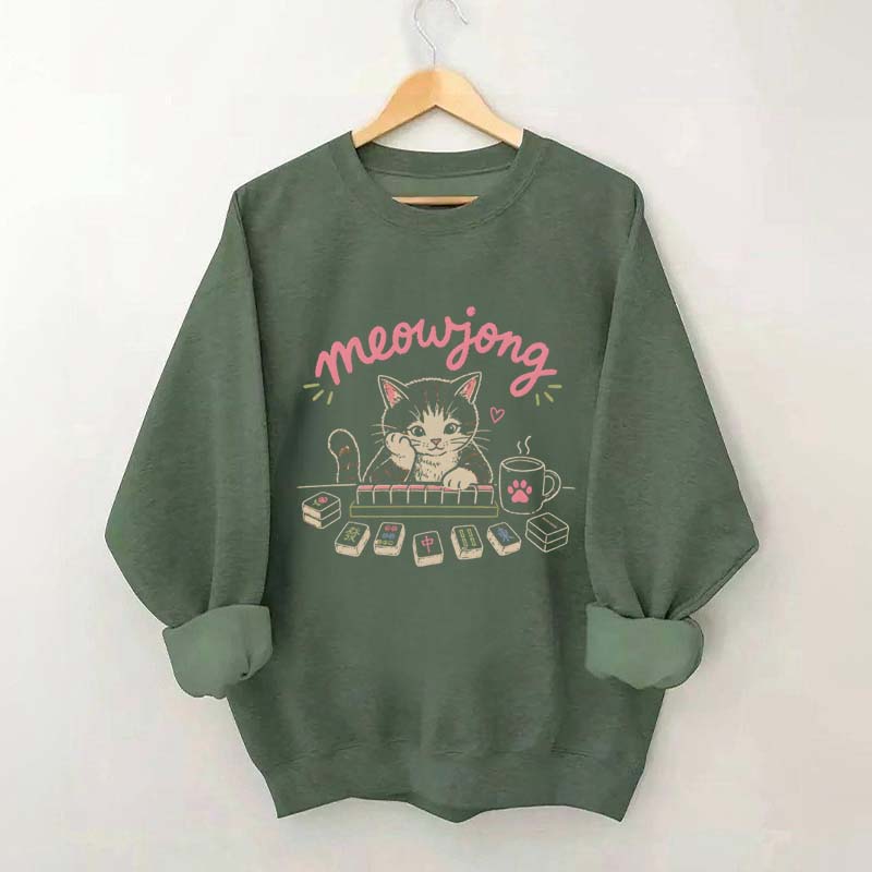 Cute Mahjong Cat Lover Sweatshirt