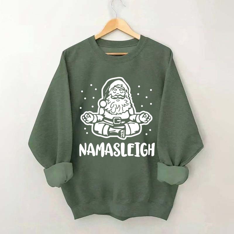 Namasleigh Funny Santa Christmas Sweatshirt