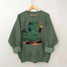 Christmas Tree And Cat Owner Sweatshirt