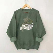 Skeleton Hand Cradling Potted Plants Sweatshirt
