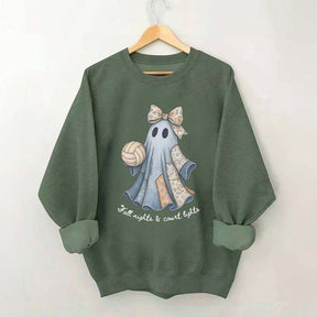 Retro Patchwork Ghost Volleyball Sweatshirt