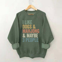 Funny Mahjong and Dogs Sweatshirt