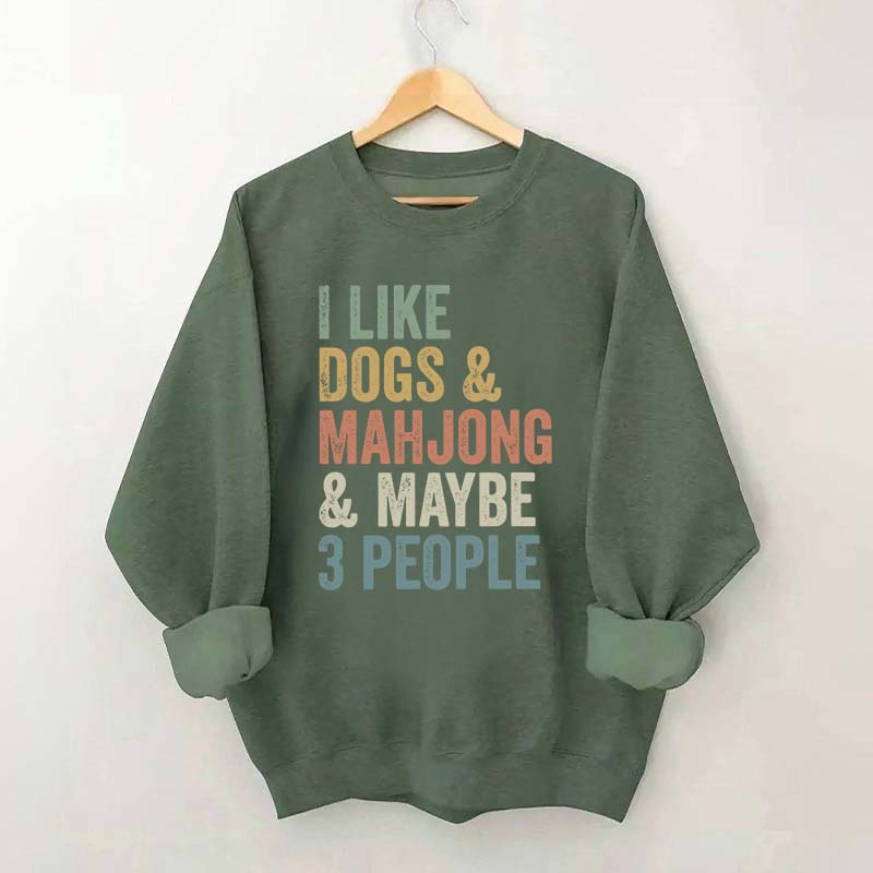 Funny Mahjong and Dogs Sweatshirt