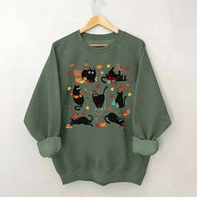 Thanksgiving Retro Black Cat Fall Sweatshirt