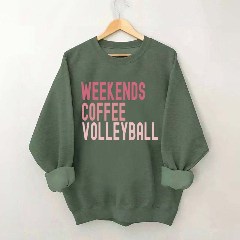 Weekend Coffee Volleyball Pink Sweatshirt
