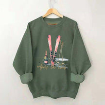 Apres Ski Champagner Skifahrer Sweatshirt