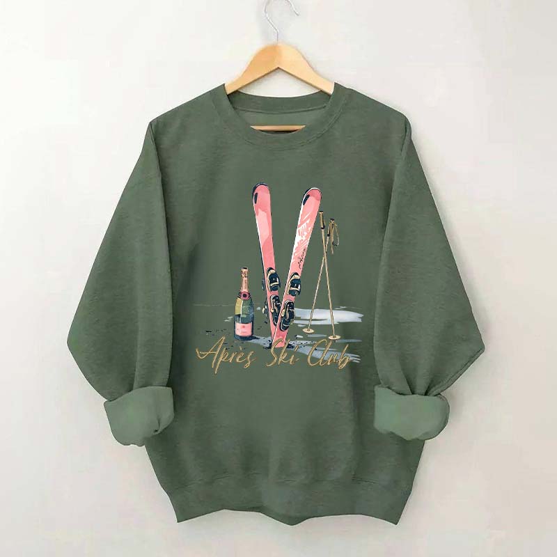 Apres Ski Champagner Skifahrer Sweatshirt