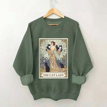 Cat Lady Tarot Card Vintage Sweatshirt