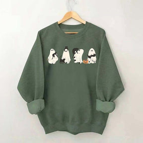 Ghost And Cat Lower Halloween Sweatshirt