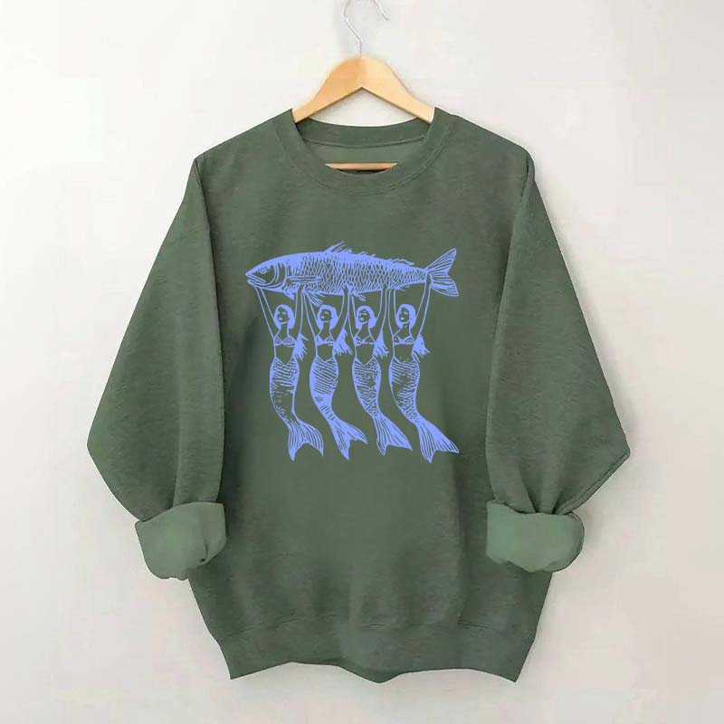 Vintage Tinned Fish Mermaid Sweatshirt