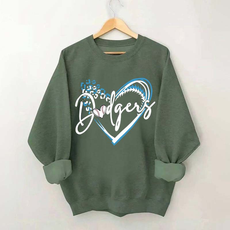 Dodgers Baseball Heart Sweatshirt