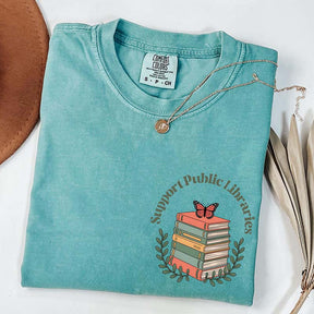 Comfort Colors Support Public Libraries Bookworm T-Shirt