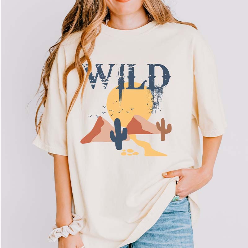 Wild Desert Mountain Western Style T-Shirt