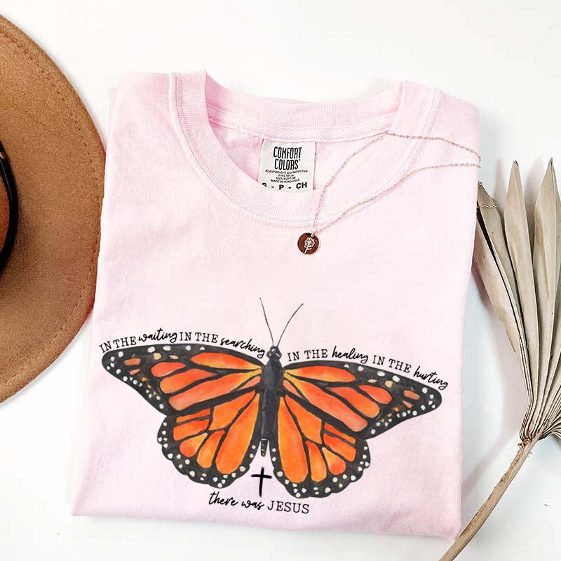 There Was Jesus Religious Butterfly T-Shirt