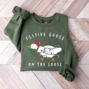 Xmas Duck Festive Goose On The Loose Sweatshirt