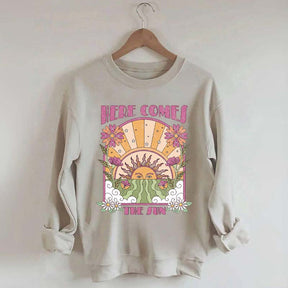 Here Comes The Sun Retro Celestial Sweatshirt