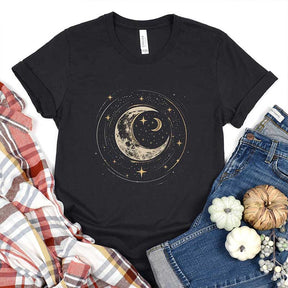 Crescent Moon And Stars Mystic Bohemian T-Shirt