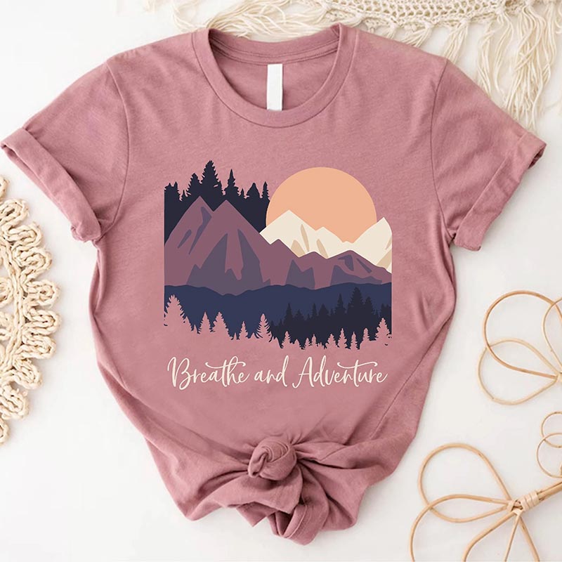 Mountain Outdoor Breathe And Adventure T-Shirt