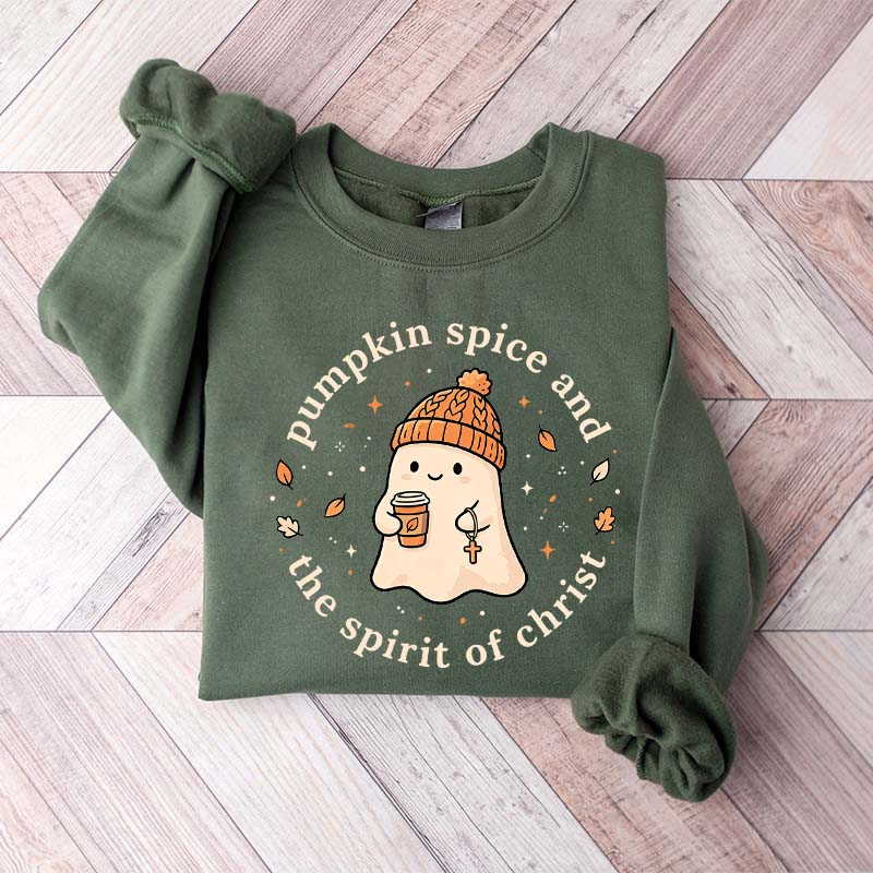Faith Based Pumpkin Spice Coffee Ghost Sweatshirt