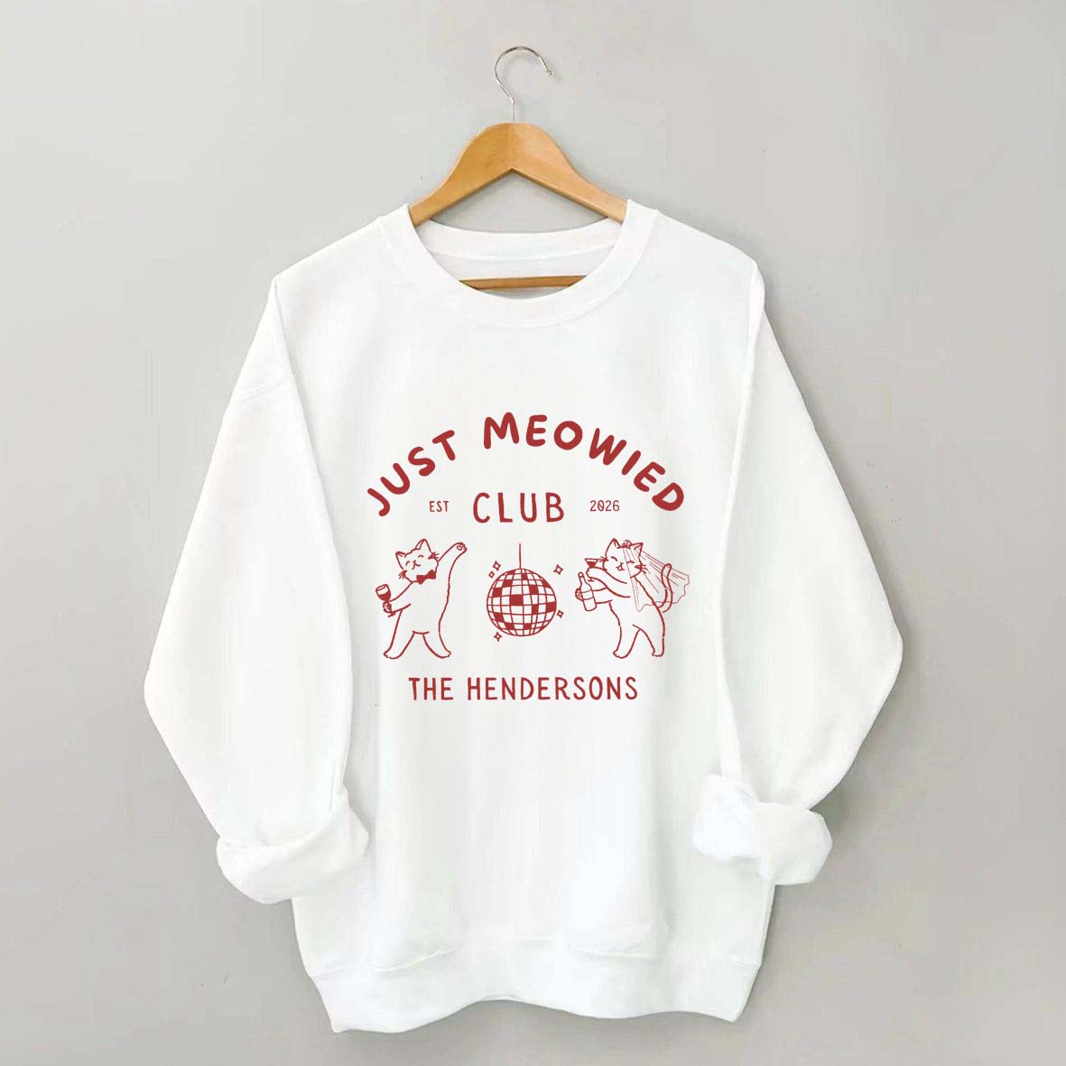 Custom Just Married Cat Wedding Sweatshirt