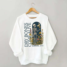 Dry Bones Come Alive Catholic Boho Floral Sweatshirt
