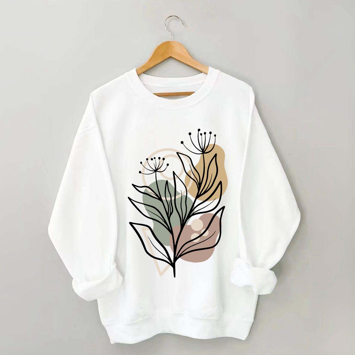 Modern Botanical Abstract Floral Sweatshirt