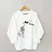 Dog Skeleton Boop Halloween Sweatshirt