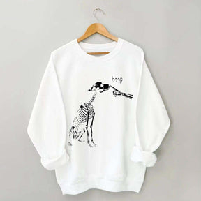Dog Skeleton Boop Halloween Sweatshirt