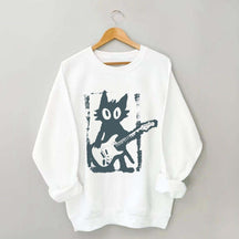 Rock Star Cat Electric Guitar Kitty Sweatshirt