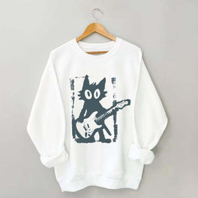 Rock Star Cat Electric Guitar Kitty Sweatshirt
